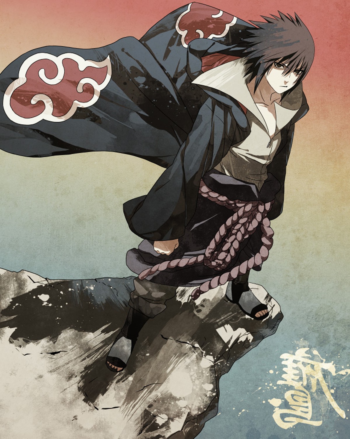 Uchiha Sasuke, Akatsuki, Anime Boys, Naruto Shippuuden, Cliff Wallpaper