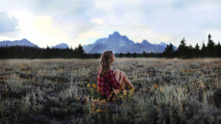 women, Blonde, Forest, Alone, Landscape, Mountain HD Wallpaper Desktop Background