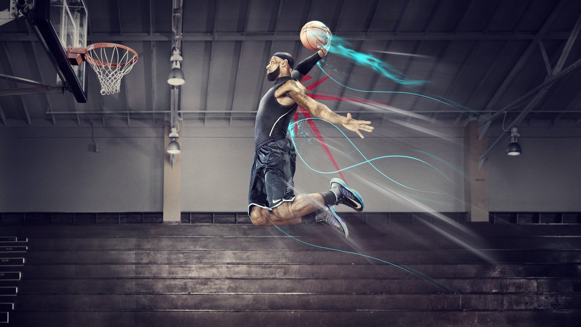 basketball, Jumping, LeBron James Wallpaper