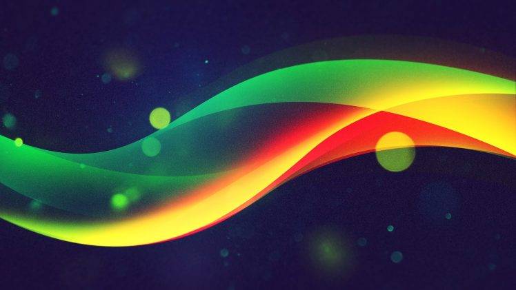 waves, Green, Yellow, Red, Abstract HD Wallpaper Desktop Background