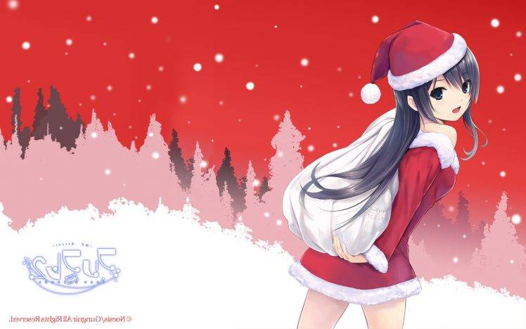 anime, Anime Girls, Christmas, Furifure 2, Shinozaki Sumire, Coffee Kizoku HD Wallpaper Desktop Background