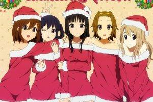 K ON!, Hirasawa Yui, Nakano Azusa, Kotobuki Tsumugi, Tainaka Ritsu, Akiyama Mio, Anime, Anime Girls, Christmas
