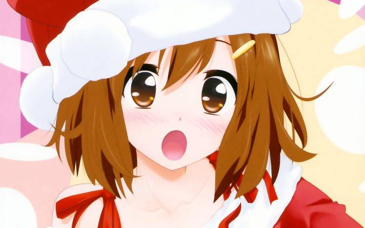 K ON!, Hirasawa Yui, Anime, Anime Girls, Christmas HD Wallpaper Desktop Background
