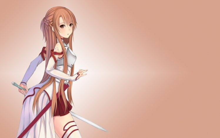 anime, Sword, Anime Girls, Yuuki Asuna, Sword Art Online HD Wallpaper Desktop Background