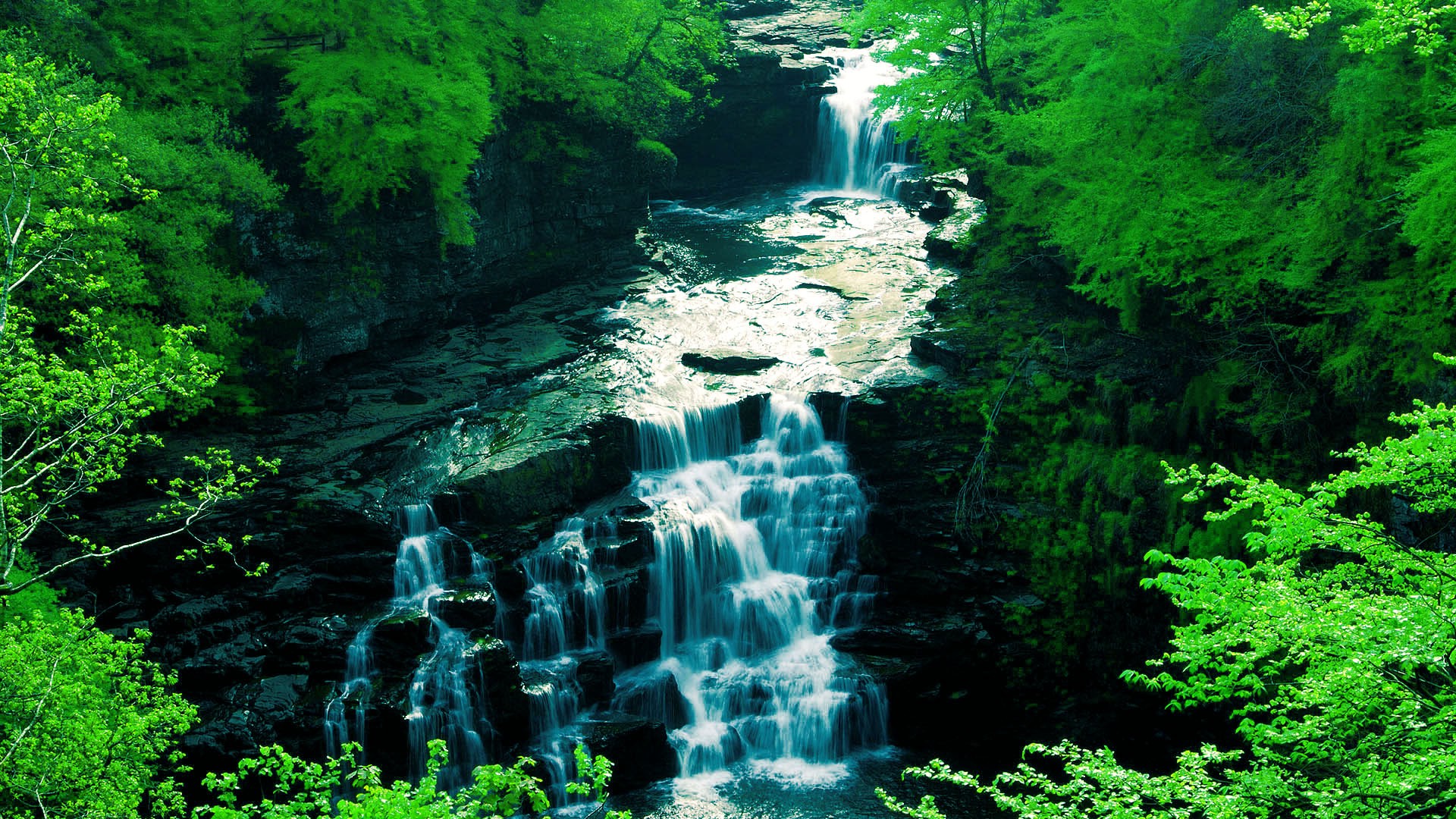 nature, Landscape, Waterfall, Edited Wallpaper