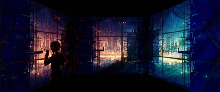 artwork, Fantasy Art, Anime, Futuristic, City, Window HD Wallpaper Desktop Background