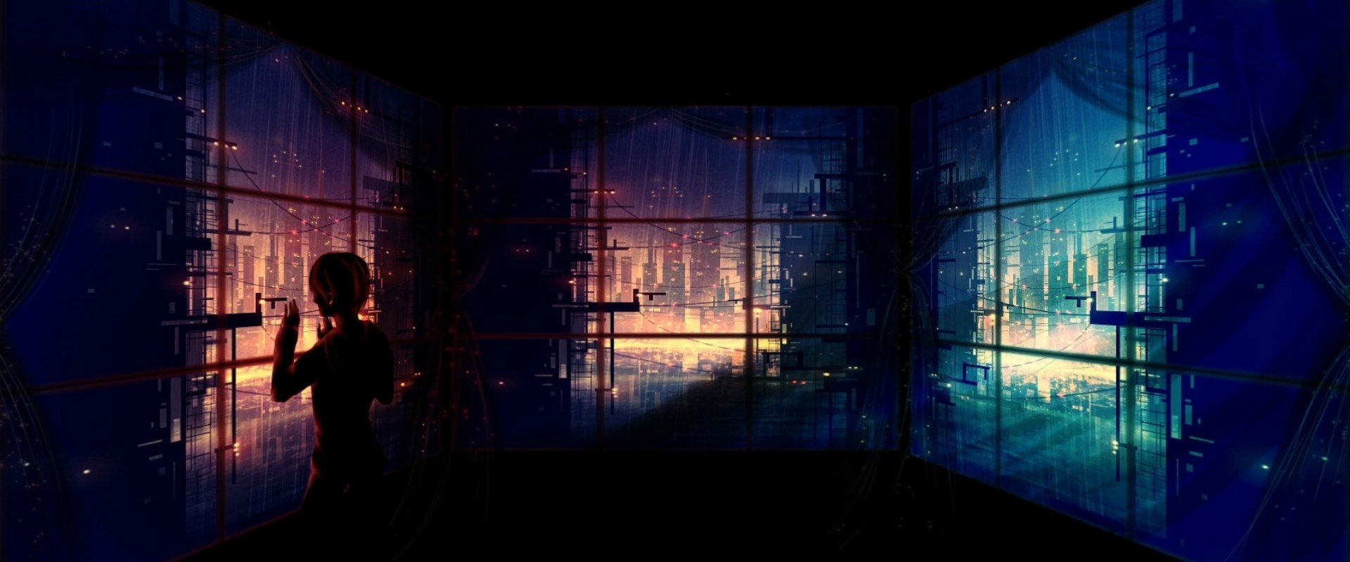 artwork, Fantasy Art, Anime, Futuristic, City, Window Wallpaper