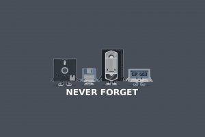 vintage, Gray, Minimalism, VHS, Floppy Disk, Tape, Humor, Nostalgia, Computer