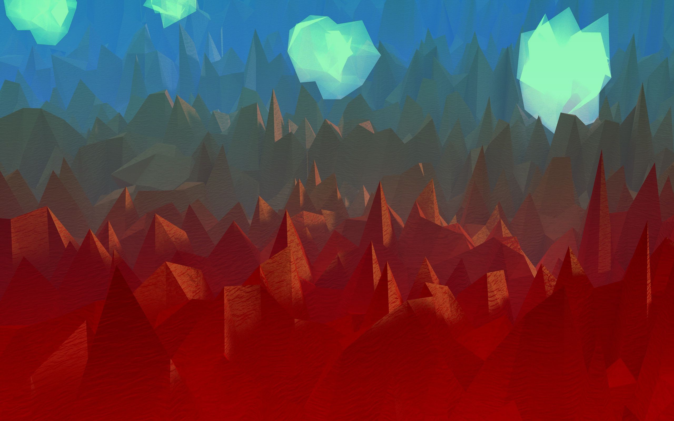 artwork, Mountain, Clouds, Abstract, Digital Art, Low Poly, Landscape Wallpaper