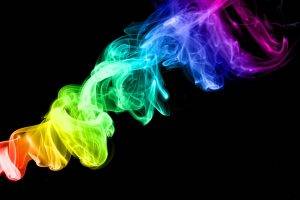 colorful, Smoke, Black Background, Abstract