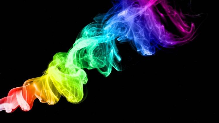 colorful, Smoke, Black Background, Abstract HD Wallpaper Desktop Background