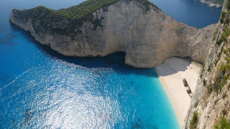 sea, Cliff, Anime, Navagio Beach, Nature, Landscape, Beach,  Zakynthos, Greece, Coast HD Wallpaper Desktop Background