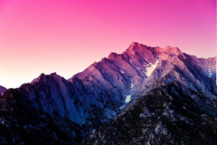 landscape, Sunset, Snow, Material Style HD Wallpaper Desktop Background