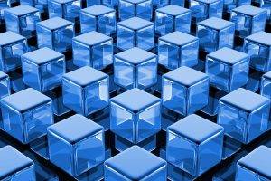 abstract, Cube, Blue
