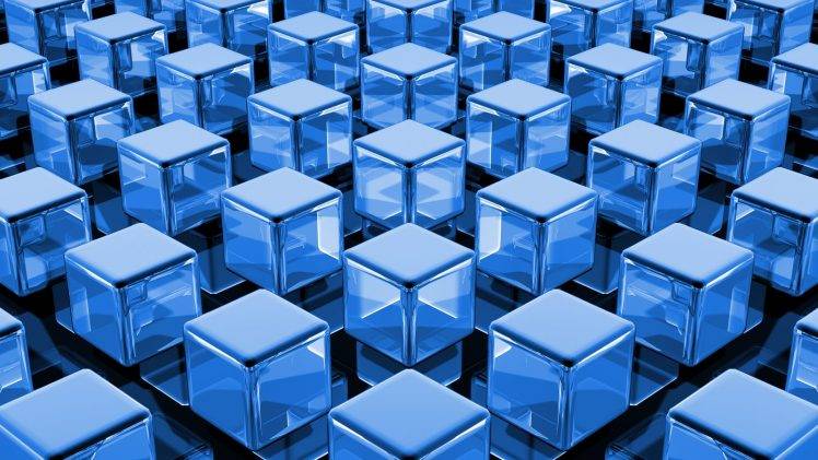 abstract, Cube, Blue HD Wallpaper Desktop Background
