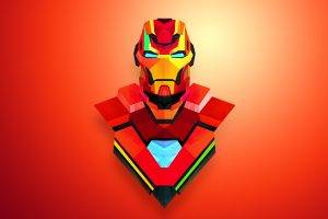 abstract, Iron Man, Red, Justin Maller