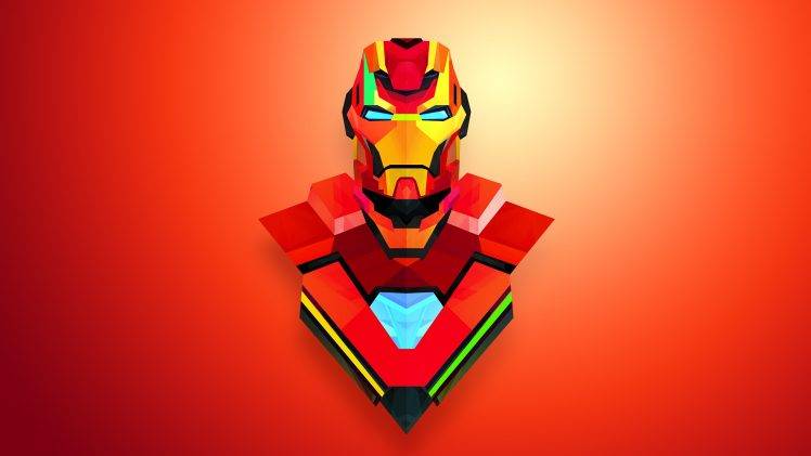 abstract, Iron Man, Red, Justin Maller HD Wallpaper Desktop Background