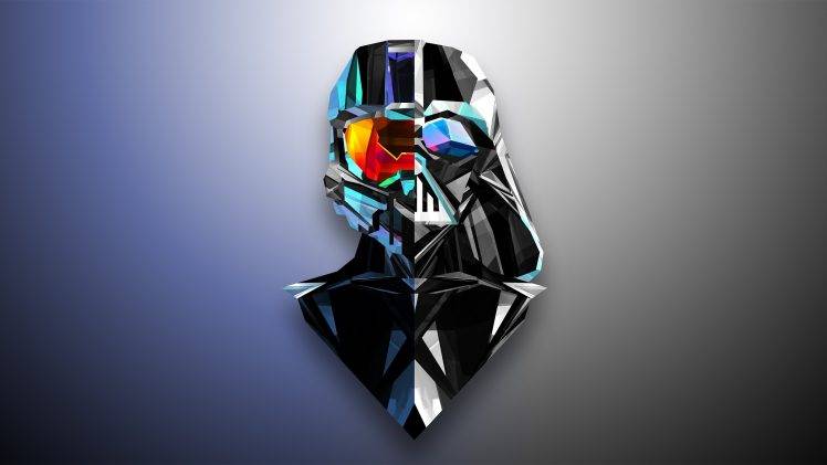 abstract, Darth Vader, Master Chief, Low Poly, Justin Maller, Halo HD Wallpaper Desktop Background