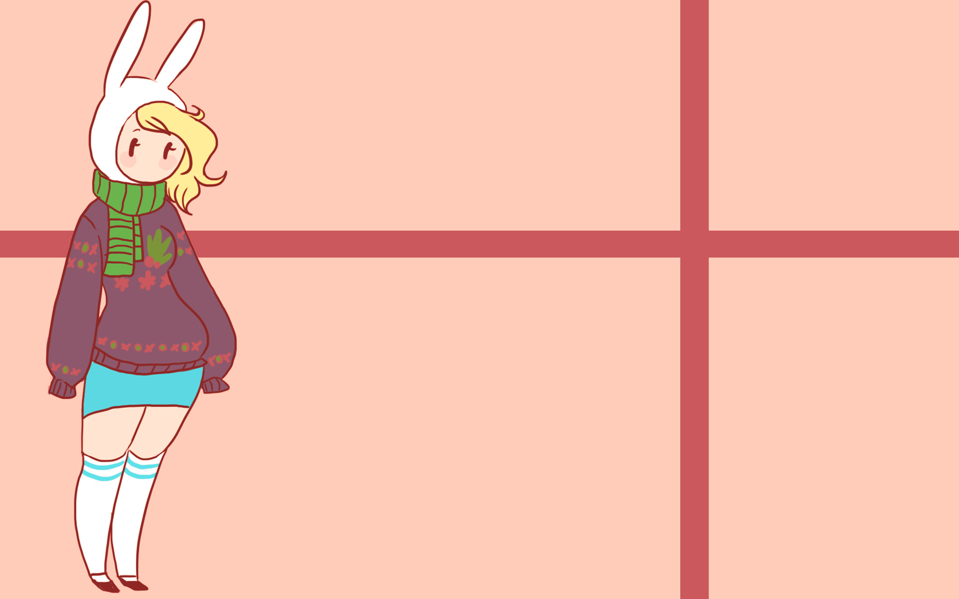 Adventure Time, Fionna The Human, Christmas, Sweater Wallpaper