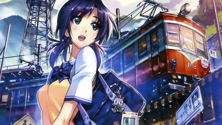 anime, Anime Girls, Train, Schoolgirls, Rail Wars HD Wallpaper Desktop Background