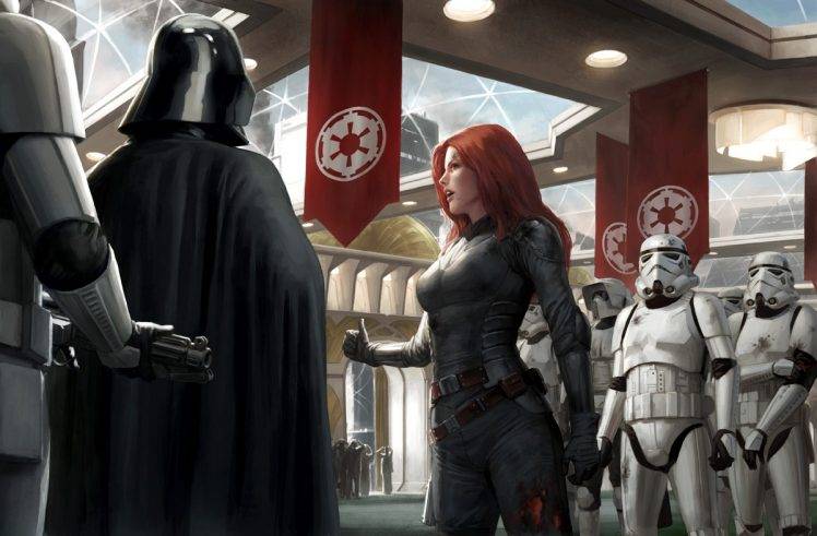 Darth Vader, Artwork, Star Wars, Mara Jade HD Wallpaper Desktop Background
