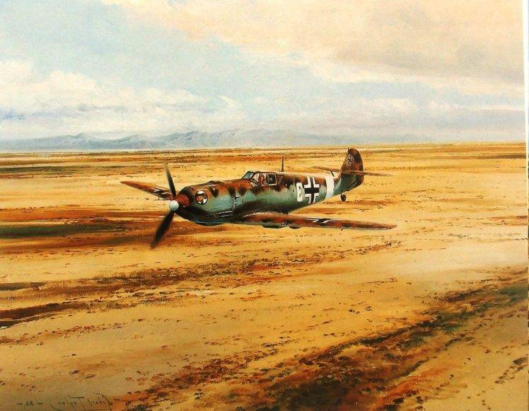 Messerschmitt, Messerschmitt Bf 109, World War II, Germany, Military Aircraft, Luftwaffe, Military, Desert HD Wallpaper Desktop Background