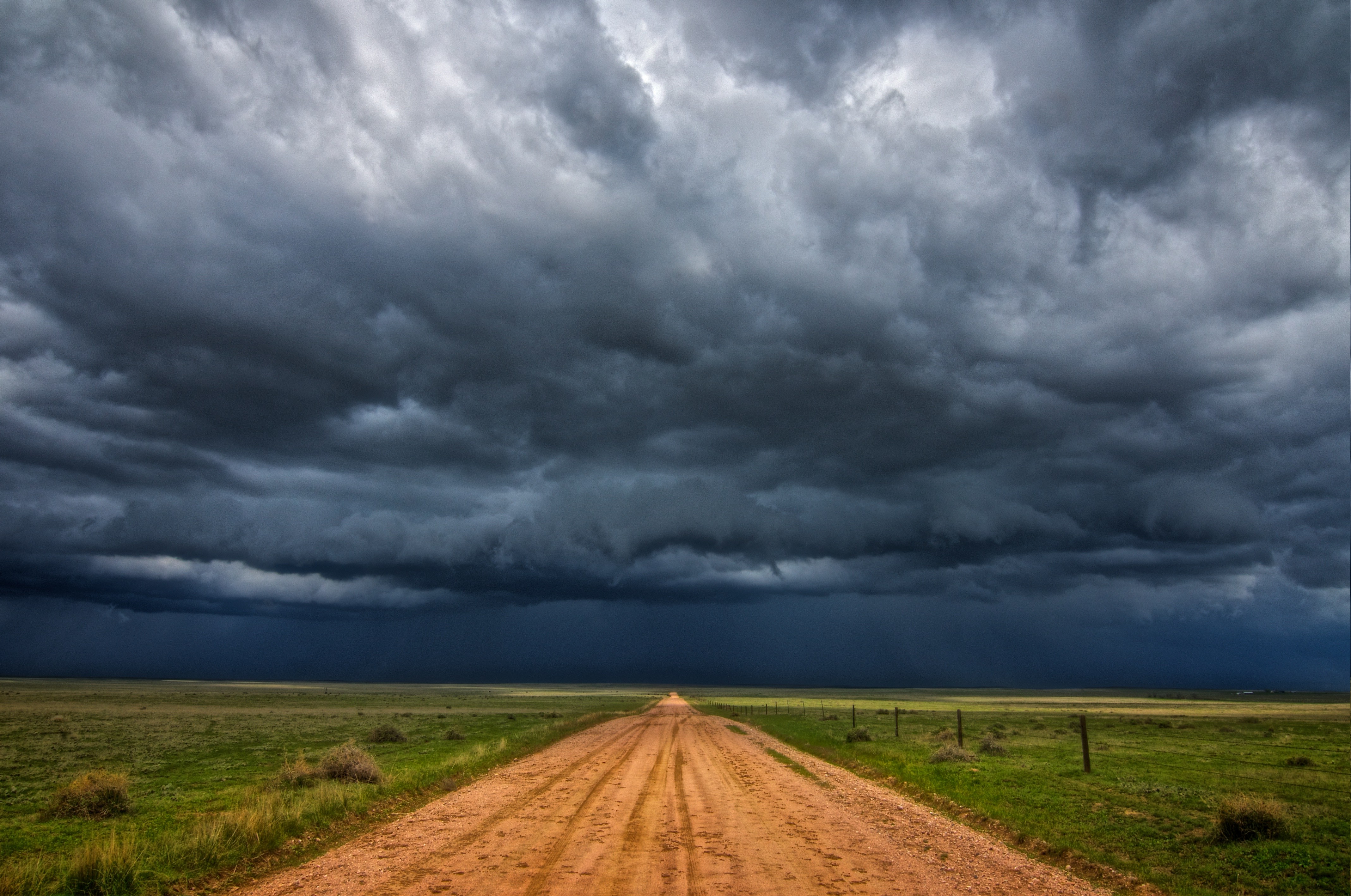 landscape, Nature, Field, Clouds, Storm, Rain Wallpaper