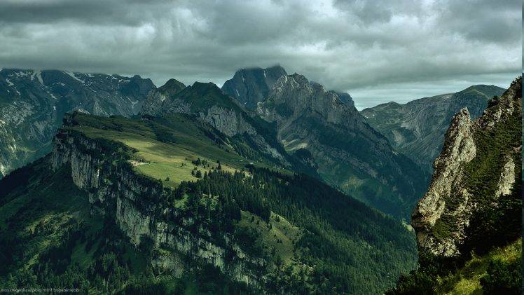 landscape, Mountain, Green, Clouds HD Wallpaper Desktop Background