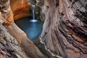 nature, Waterfall, Landscape, Cave