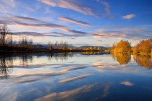 sky, Landscape, New Zealand, Lake, Reflection