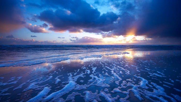 beach, Sunset, Landscape HD Wallpaper Desktop Background