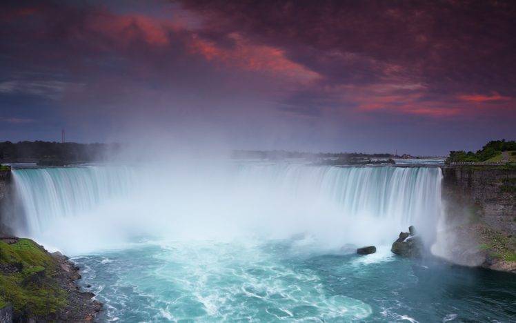 Niagara Falls, Nature, Landscape, Waterfall, Sunset HD Wallpaper Desktop Background