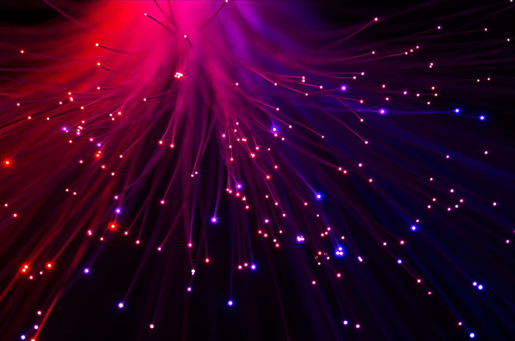 Optic Fiber, Bokeh, Lights, Macro, Red, Abstract Wallpapers HD