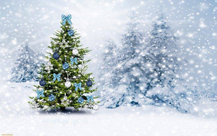 Christmas Tree, Winter, Snow HD Wallpaper Desktop Background