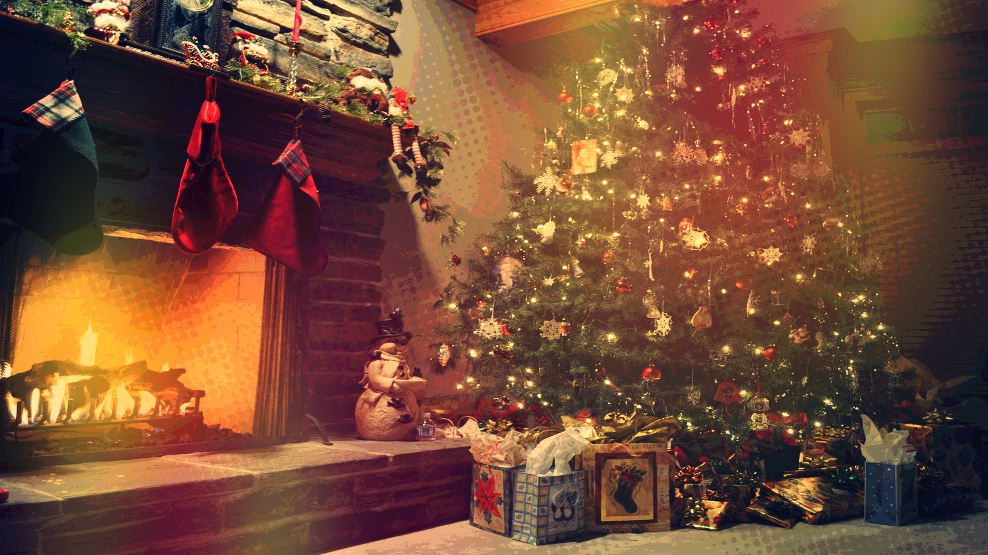 Christmas, Trees, Fireplace, Lights, Toys Wallpapers HD / Desktop and  Mobile Backgrounds