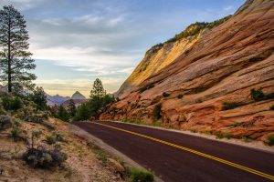 road, Landscape, USA, Rock