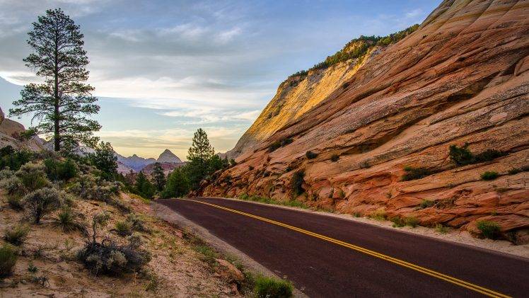 road, Landscape, USA, Rock HD Wallpaper Desktop Background
