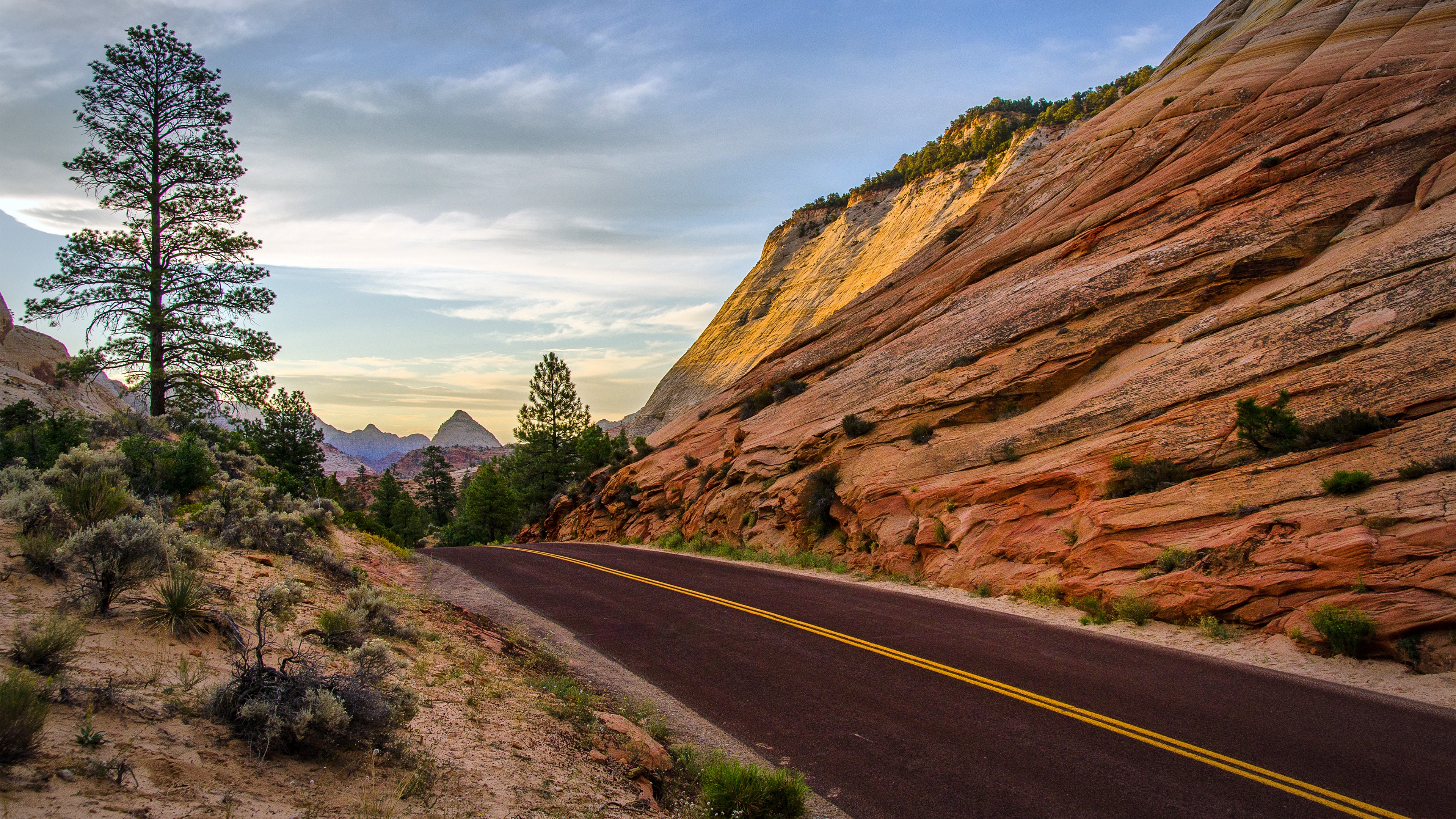 road, Landscape, USA, Rock Wallpaper