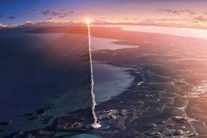 rockets, Smoke, Sunset, Japan, Anime, 5 Centimeters Per Second, Movies, Screengrab, Makoto Shinkai, Contrails