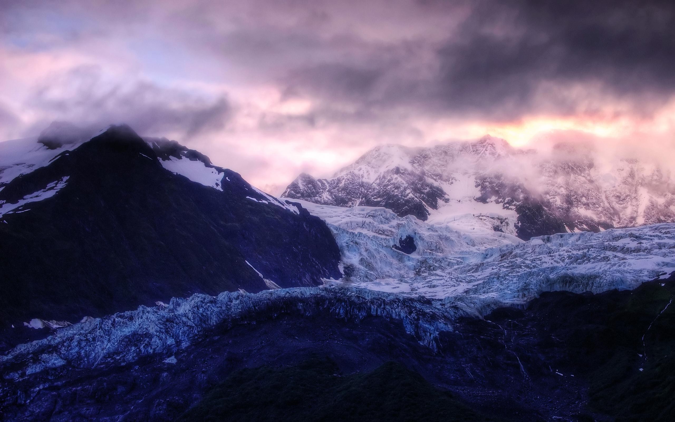 landscape, Nature, Mountain, Clouds, Winter, Glaciers Wallpaper