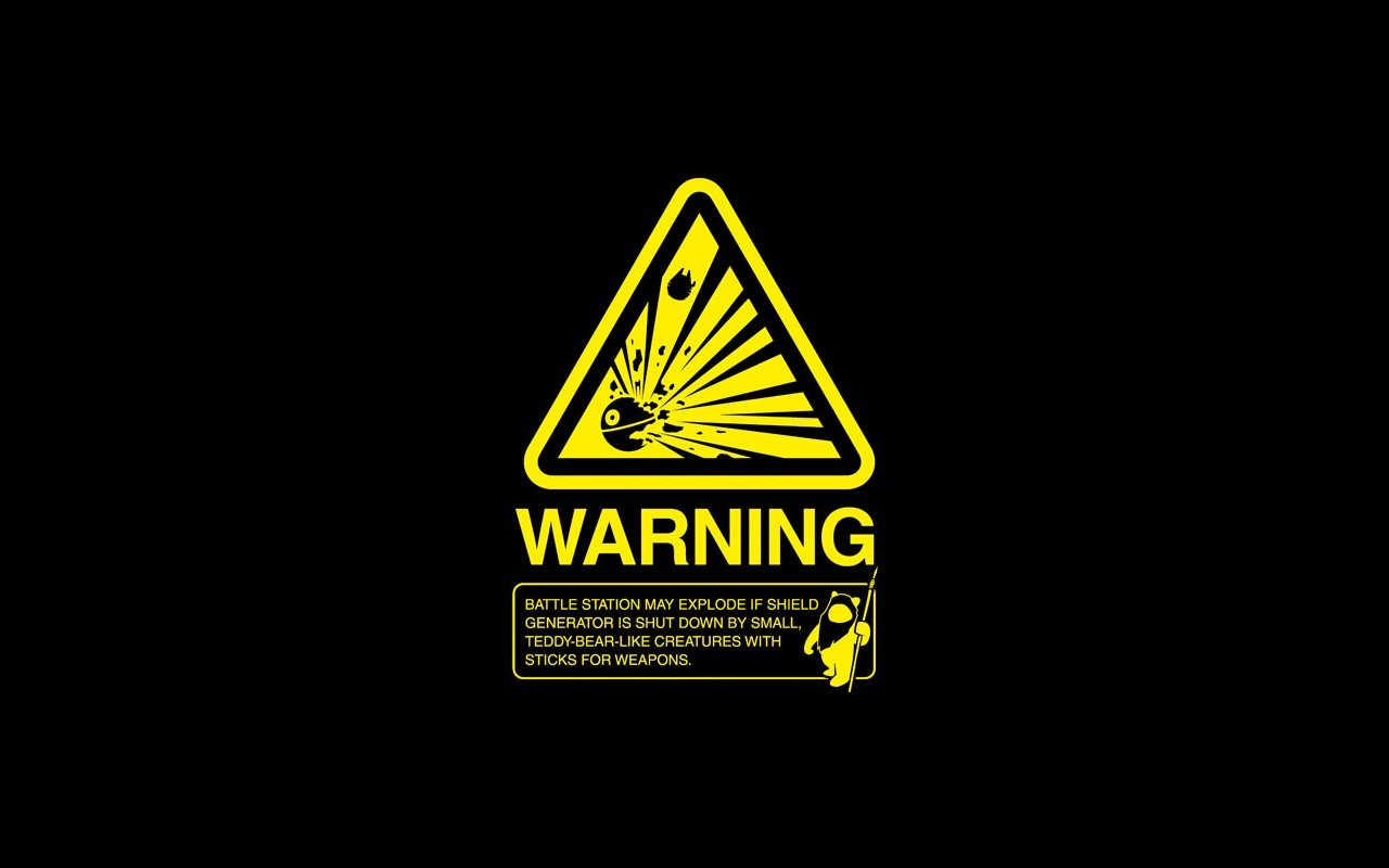 warning Signs, Star Wars, Death Star, Humor Wallpaper