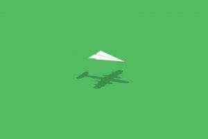 simple, Abstract, Paperplanes, Airplane, Green, Simple Background