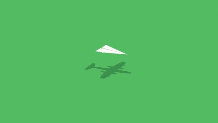 simple, Abstract, Paperplanes, Airplane, Green, Simple Background Wallpapers  HD / Desktop and Mobile Backgrounds