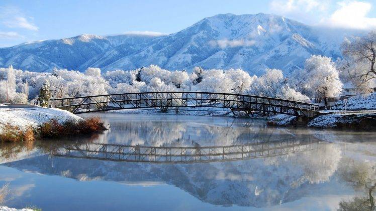 nature, Winter, Landscape, Snow, Reflection HD Wallpaper Desktop Background