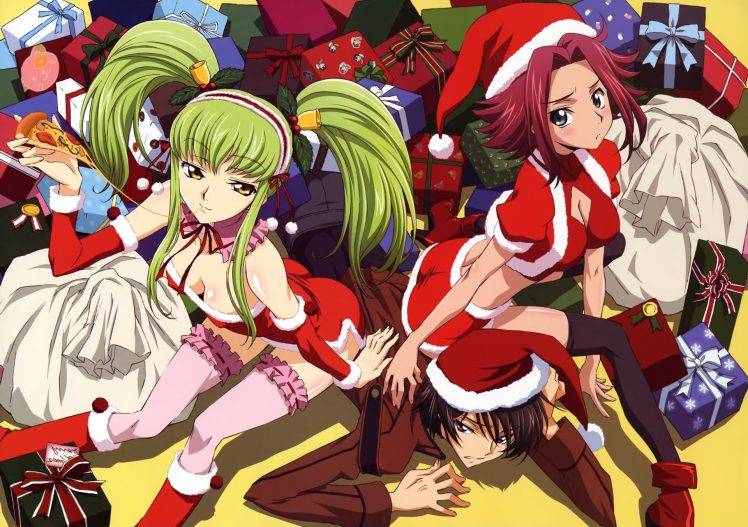 Code Geass, Lamperouge Lelouch, C.C., Anime, Christmas HD Wallpaper Desktop Background