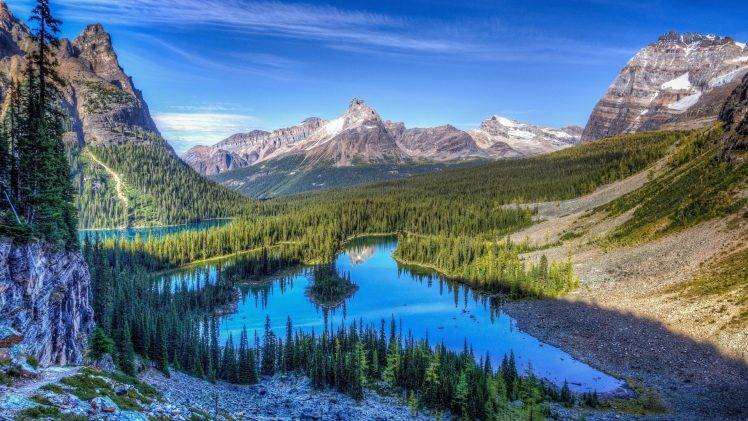 nature, Landscape, Water, Lake, Mountain, Forest HD Wallpaper Desktop Background