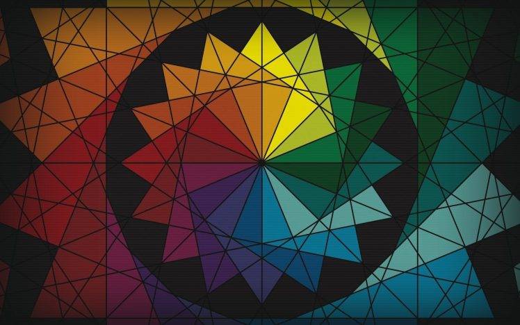 abstract, Colorful, Circle, Triangle, Color Wheel HD Wallpaper Desktop Background