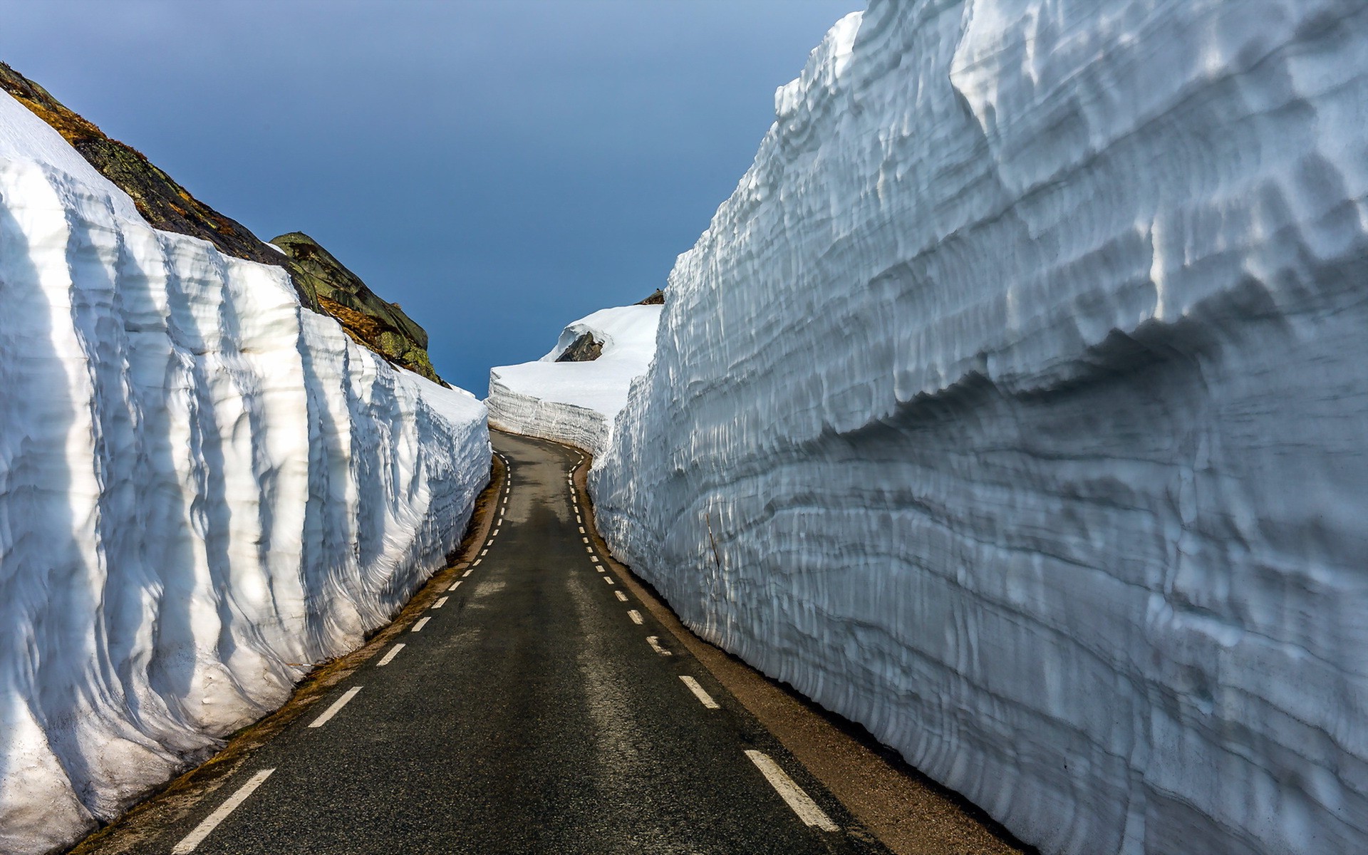 road, Landscape, Ice Wallpaper