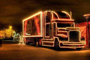 New Year, Snow, Trucks, Coca Cola