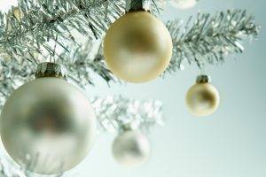 New Year, Snow, Christmas Ornaments, Leaves, Decorations